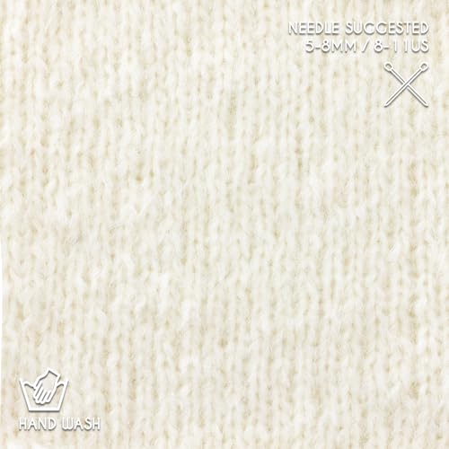 Super Air 4-Set Baby Alpaca - Soft and Fast Hand Knitting Yarn 7.05 oz/ 568 Yards - Natural Ecru - color: NFA01 Ecru