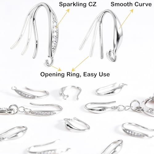 stino 16Pcs Chunky Earring Hooks for Jewelry Making (Silver Plated) | Chunky Earring Making Supplies - color: Silver Plated