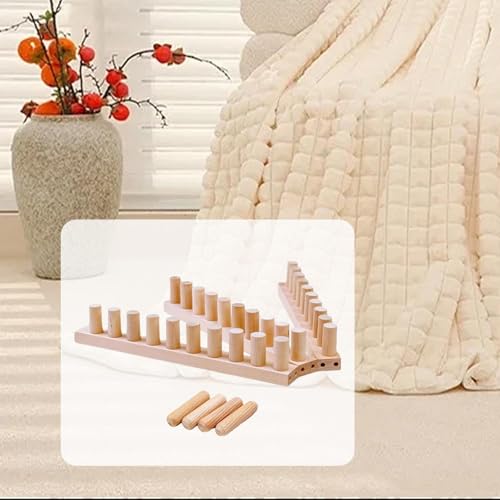 Badiman Chunky Yarn Blanket Loom, Beginner Friendly, Portable, Home Decor Sturdy Weaving Loom Adjustable Size Gift, A - color: A Total Length 46" (No Tools Needed)