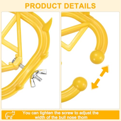 M METERXITY 10-Pack Cow Nose Rings Set, Plastic Farm Livestock Cow Nose Clip with 0.79" Long Spikes for Farm Cattle Prevent Milk Sucking [Yellow/Orange] - color: Yellow/Orange