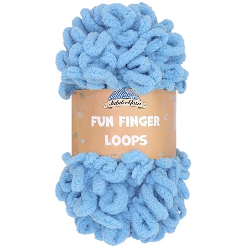 JubileeYarn Fun Finger Loops Yarn - 100g/Skein Jumbo Polyester - Maritime Blue - 1 Skein - color: 005 Maritime Blue, size: 1 Skein