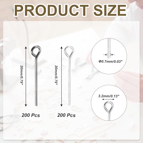 PATIKIL 0.8 Inch Eye Pins, Jewelry Making Headpins Straight Pins Findings Bendable for DIY Craft Bracelet Necklace Earring Pendant Making Supplies-400Pcs(Silver Dark Gray) - color: Silver Dark Gray, size: 0.8 Inch