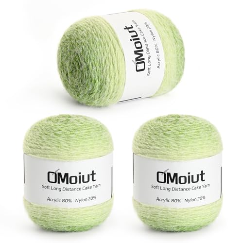 3 Pack Ombre Crochet Yarn Cake - Baby Blanket Yarn for Crocheting Soft - 20% Nylon 80% Acrylic Amigurumi Yarn - 570g/20.1oz Gradient Yarns for Crocheting &Crafts(3 Pale Green) - color: 3 Pale Green