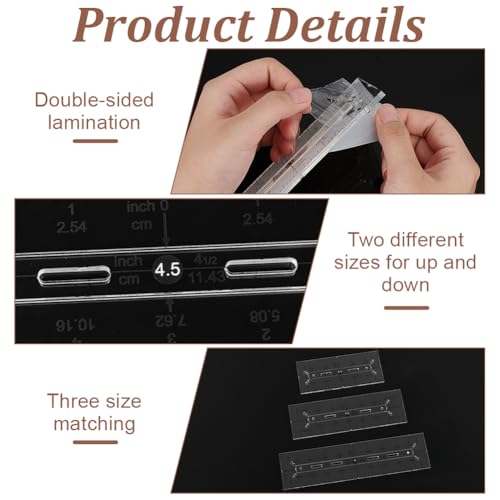 BENECREAT 3Pcs 3 Sizes Acrylic Quilting Template Ruler, Pocket Pattern Template, Rectangle Template Quilt Supplies for Cutting Patterns, Sewing, Wallet Pocket Making - style: 3 Styles