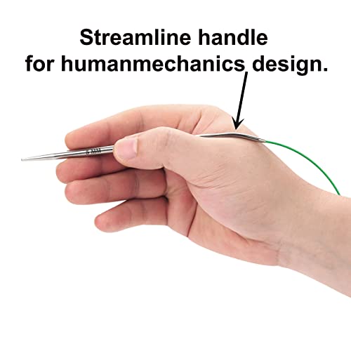 16 inch US Size 6 /4mm Stainless Steel Circular Knitting Needles Set for Beginners, Round Metal Knitting Needles with Fixed Lace, Circle Needle for Small Knit Projects Socks, Hats, Christmas Stockings - color: Size US 6 (4.0mm)