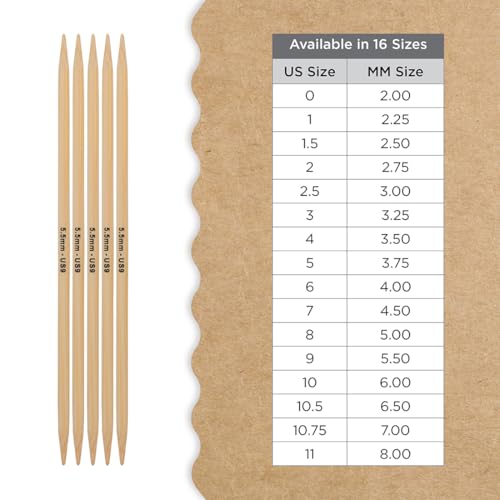 Knitter’s Pride Bamboo Luxe Double-Point Needle 8""(20cm) - US 9(5.5mm) - size: 5.50mm