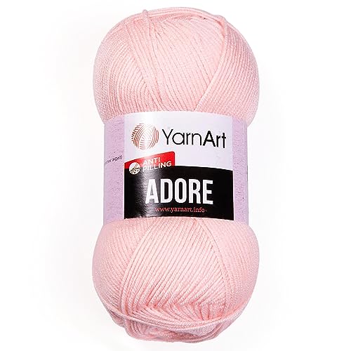 1 Skein YarnArt Adore, Antipilling Yarn, 100% Antipilling Acrlylic, 100 g (3.5 oz), 280 m (306 yd), 3 : Light-DK, Light Salmon - 360 - color: Light Salmon - 360