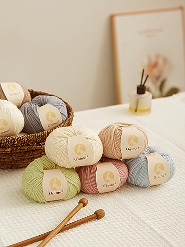 100% Merino Wool Yarn, 6-Ply Luxurious and Soft Yarn for Hand Knitting & Crocheting, 1.76 OZ/50g, 127 yds/116 Meters (Morandi Blue, 1 Ball) - color: Morandi Blue, size: 1 ball