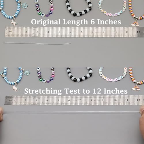 LUSTEMBER Stretchy String for Bracelets, 2 Rolls 1 mm Sturdy Elastic String Elastic Cord for Jewelry Making, Necklaces, Beading (White) - size: 2 White