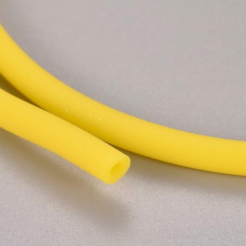 Beadthoven 4mm Hollow Pipe Rubber Tube Cords, 16Yards Barber Cord for Knitting Stitch Holder, Tubing Rubber Cord with Spool for Bracelet Jewelry Making DIY Crafts 2mm Hole - Gold - color: Gold, size: 4mm