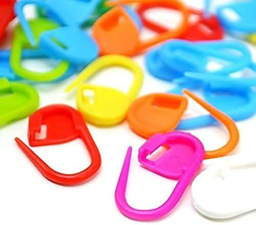 100 Pcs Mix Color Knitting Crochet Locking Stitch Markers Craft Needle Clip Markers Holder Knitting Stitch Counter Pins Durability and Fashion Knitting and Crochet