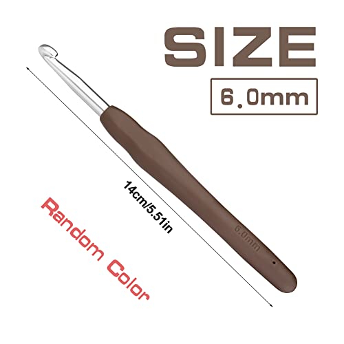 QMNNMA 6 mm Crochet Hook, Ergonomic Crochet Hooks for Arthritic Hands | Crochet Needles for Yarn, Knitting Needles for Beginners, Left-handed People Crocheting Yarn, Good for Making Blankets - size: 6mm
