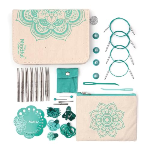 KnitPro The Mindful Collection Grace Interchangeable Circular Needle Set 4" (10cm) | 7 US Sizes (2.5-8) - size: Grace