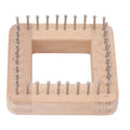 Square Wooden Knitting Loom with Multiple Hooks, Mini Crochet Board for Weaving Scarves, Hats, Socks and Hairband - DIY Beginner Knitting Tool - size: Small