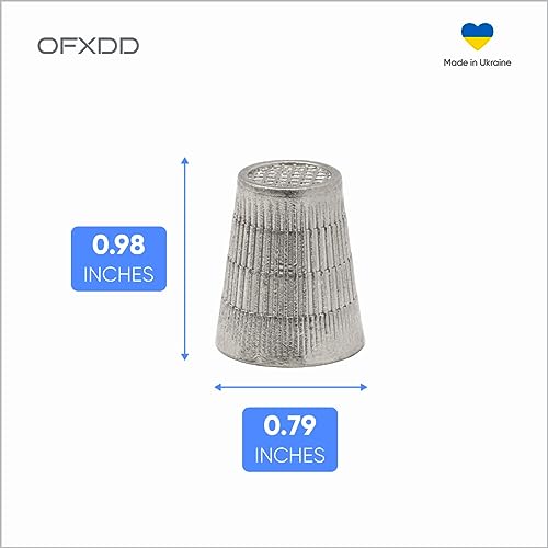 Thimbles for Hand Sewing - Silver Hand Quilting Thimble, 6 Pcs - Metal Finger Protector for Sewing, 24mm x 20mm