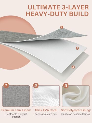 DULLEMELO Fabric Baskets for Storage, Office, Home,Nursery,Organizing Baskets for Shelves, Bedroom, Toys,Gift,Fabric Storage Basket with Handles(White&Grey,L-15"x11"x9.5",4-Pack) - color: White&Grey, size: L-15"x11"x9.5"