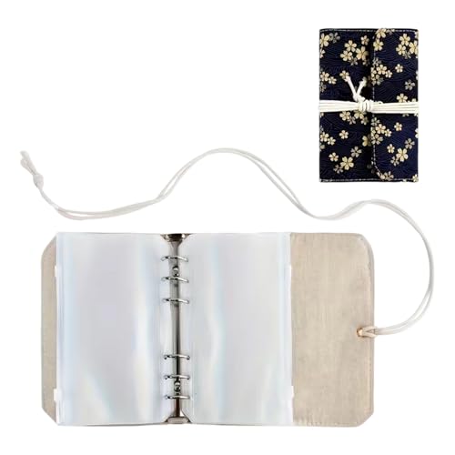 Circular Needle Organiser Bag with 12Pcs Removable Zippered PVC Binder Pocket Portable Knitting Needle Case for Sewing