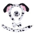 Jmkcoz 4 Pcs Dalmatian Dog Costume Set Puppy Dog Ears Headband and Tail Nose Bow Tie for 100 Days of School Halloween Cosplay - color: Black