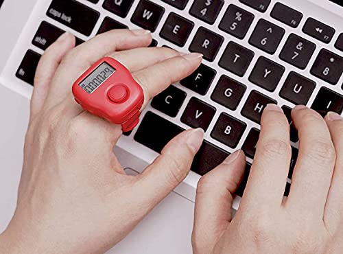 Rechargeable Silent Finger Counter 6 Channels Digital Tasbih Tally Clicker with LED for Prayer Knitting Sports Gift - color: Red