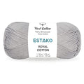 Estako Royal Cotton, 100% Mercerized Giza Cotton Yarn, Light Grey | soft, silky sheen, super fine, fingering 1, sock weight, 50 g, 137 yds, baby clothes, summer tops - color: 5056 - Light Grey, size: 1 Skein