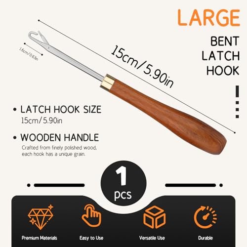 Giwrmu Latch Hook Tool, Straight Latch Hooks, Rug Hook (Type 2) | Crochet Needle for Hair, Hair Crochet Hook, Crochet Rug, Micro Braids, Hair Extension, Carpet Crafts - color: Type 2, size: Straight Hook