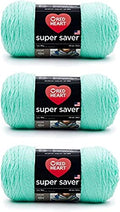 Red Heart Super Saver Yarn for Crocheting & Knitting, Minty, 3-Pack - color: Minty, size: 3-Pack