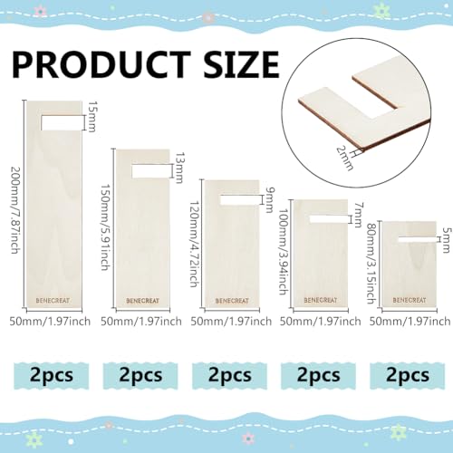 BENECREAT Wooden Tassel Maker, Rectangular Knitting Tool, Lattice Maker, Knitting Craft Tool for Tassel Lace and Knot Weaving, Handicrafts, 2 PCS/Size