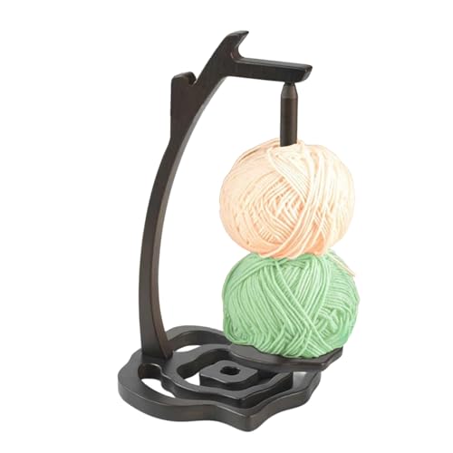 Joyeee Wooden Yarn Holder Spinner, Crochet Holder Yarn Spindle Gifts for Hand Knitting & Crochet Enthusiasts, Knitters Crochet Knit Storage, Stops Yarn From Tangling, Gift for Knitting Lovers, Black - color: Black