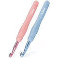 YOJOB 2-Pack Size 7.0mm, L / 8.0mm Crochet Hooks, Ergonomic Crochet Hook | Super Smooth Knitting Needles with Soft Rubber for Beginner and Advanced (7.0mm, 8.0mm) - size: 7mm, 8mm