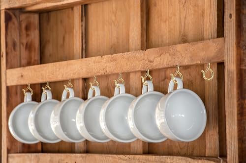 PlusRoc 20 Pack Screw Hooks for Hanging Plants Outdoor Lights(Gold) | Christmas Seasonal Lighting, Heavy Duty 2.2 Inch Eye Hook Cup Ceiling Hook Q-Hanger for Patio, Wall Wood Ceiling Deck Mount - color: Gold