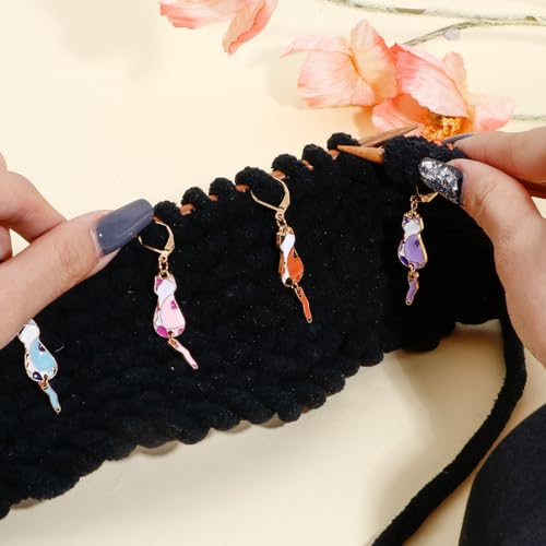 DoreenBeads Stitch Markers for Crocheting and Knitting | Alloy Enamel Crochet Marker Crochet Gifts for Knitting Weaving Sewing Accessories Quilting Jewelry Making - color: On Cat's Back