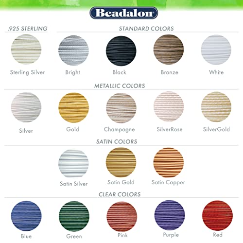 Beadalon 7-Strand Stainless Steel Beading Wire, .010 in / 0.25 mm - Bright | Nylon-Coated, Polished Finish, Tarnish-Resistant, 30 ft DIY Jewelry Making, & Everyday Bead Stringing Projects, Made in USA - color: Gold, style: .015 in / 0.38 mm , 30 ft / 9.2