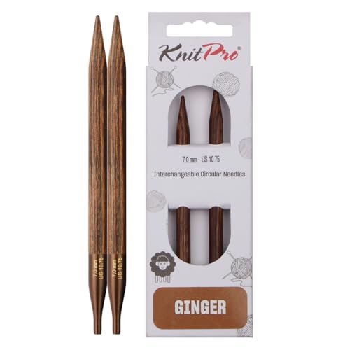KnitPro Ginger Interchangeable Circular Needles 5" (13cm) | US Size 10.75 (7mm) - size: US 10.75 (7mm)