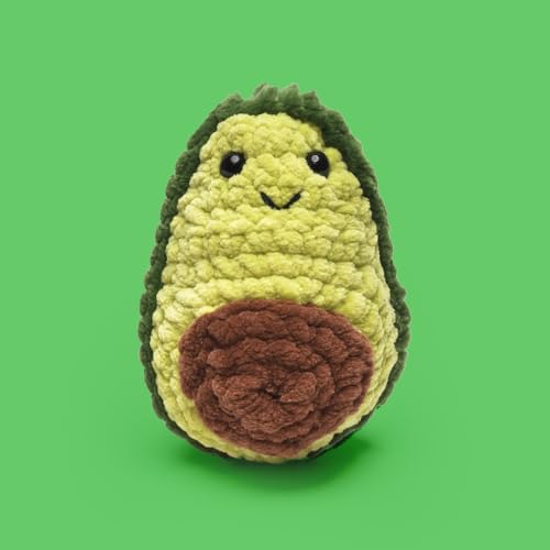 THE GOOKIE Crochet Kit for Beginners - All-in-One Amigurumi Kit with Yarn, Hook, Safety Eyes, Stuffing & Step-by-Step Tutorial for Adults & Teens (Avocado) - color: Avocado