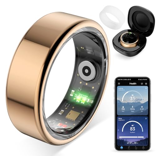 Smart Ring for Women, Health Tracker & 5ATM, COLMI R02. (Rose Gold, 12#) | No Subscription Fee & Skin Temperature, Heart Rate, Blood Oxygen, Sleep Health Monitoring, Sports Tracking, Menstrual Cycle. - color: Rose Gold, size: 12#