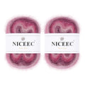 NICEEC 2 Skeins Fancy Mohair Blend Yarn 3.53oz/438yds - Blush | Crochet & Knit, DIY Project Starter Kit，Handbag，Sun Hat，Shoes， Shopper Bag - color: Blush