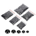 MOPFOL 500pcs Black Plastic Safety Eyes - Flat Bottom Domed Buttons for Doll Making, DIY Crafting & Sewing Accessories(L) - size: L