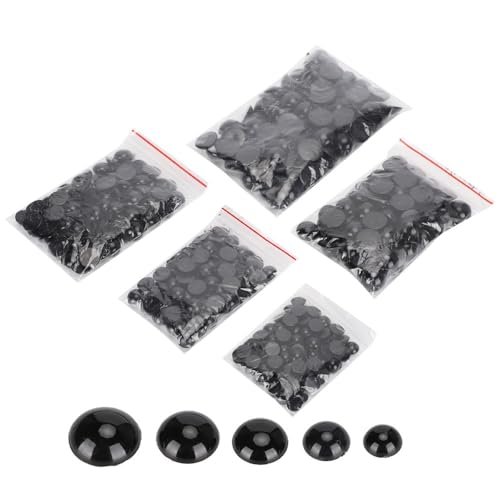 MOPFOL 500pcs Black Plastic Safety Eyes - Flat Bottom Domed Buttons for Doll Making, DIY Crafting & Sewing Accessories(L) - size: L