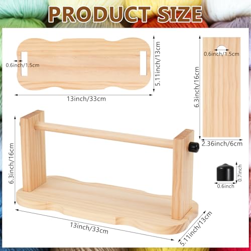 Wooden Crochet Yarn Holder, Single Revolving Yarn Storage, Ribbon Storage, Rack Portable Yarn Ball Holder for Crochet Yarn Ball Knitting, Sewing Thread Craft Florist Wrapping