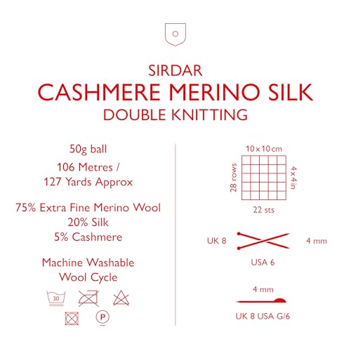 Sirdar Cashmere Merino Silk DK - Silver Grey (405) - 50g - color: Silver Grey (# 405)