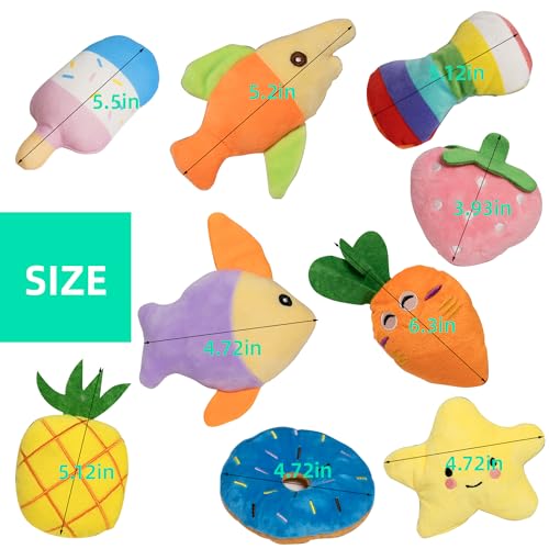 19 Pack Dog Toys for Small Dogs, Squeaky Dog Toy Bulk For Puppy Teething | Assorted Fruits Veggies Stuffed Dog Toys Bundle,Squeaky & Crinkle Sounds, for Small Medium Breeds to Engaged - color: Puppy Toys（19pack）