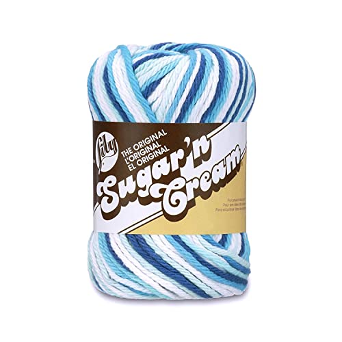 Lily Sugar'N Cream Hippi Yarn - 6 Pack of 57g/2oz - Cotton - 4 Medium (Worsted) - 95 Yards - Knitting/Crochet - color: Hippi, size: 6 Pack, style: Sugar'N Cream
