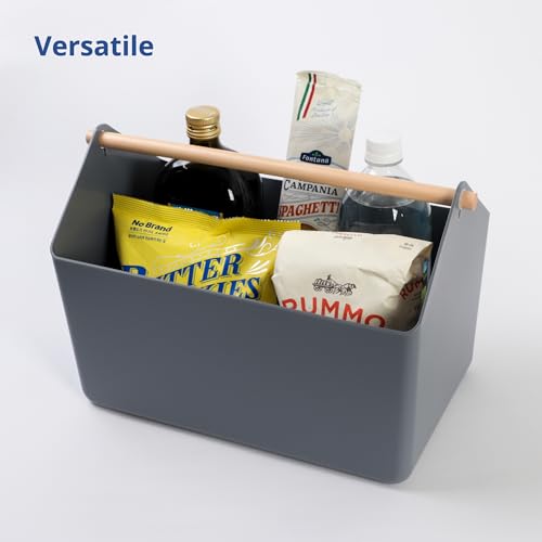 BLUE GINKGO Storage Basket, Large 10.5L, Grey, Made in Korea | Portable. Spacious Storage Bin. Everyday Organization. - color: GREY, size: Large