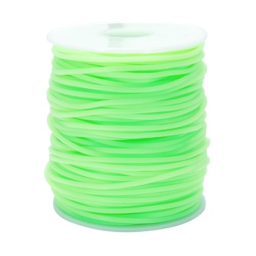 Rubber Tube Cord 54 Yards 2mm Lightpurple Stitch Keeper with 1mm Hole | Tubing Knitting Barber Cord Rubber Saver Rubber Pipe with Spool for Knitting Projects Jewelry Making and Bead Creations - color: Light Green