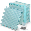CraftyManor 9 PCS Blocking Mats for Knitting & Crochet Projects, Extra Thick Crochet Blocking Mat with 50 T- Pins, Knitting Board and Pins, Blue - color: Blue 9PCS-0.75in
