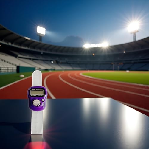 Finger Tally Counter,LED Digital,Clicker Counter,Digital Electronic Tasbeeh Counters,Handheld Number Click Counter,Electronic Counter Tally Counter,Track and Field Lap Counters (Purple)