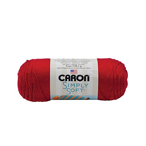 Caron Simply Soft Yarn for Crocheting & Knitting, Harvest Red, 3-Pack | #4 Worsted Medium, Soft 100% Acrylic Yarn for Crochet, Knitting, Blankets and Crafts, 315 Yards, 170.1g/6oz per skein - color: Harvest Red, style: Simply Soft