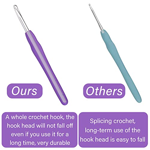QMNNMA 5 mm Crochet Hook, Ergonomic Crochet Hooks for Arthritic Hands | Crochet Needles for Yarn, Knitting Needles for Beginners, Left-handed People Crocheting Yarn, Good for Making Blankets - size: 5mm