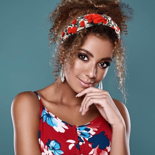 Headbands for Women Girls 12 Pack Stylish Top Knotted Headbands Flower Headband For Women's Hair Non Slip Women Fashion Head Bands Wide Hairband Mom Sisters Hair Accessories - color: Headband 38