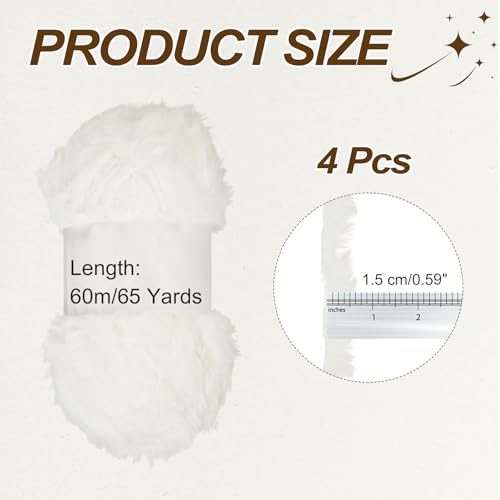 PATIKIL 65 Yards Soft Chunky Fluffy Fuzzy Faux Fur Yarn, 4 Skeins Chunky Fuzzy Yarn Fur Polyester for Crochet Knitting Blankets Scarves Sweaters Hat Shawls, Light Blue - color: Light Blue